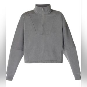 NWT Sweaty Betty Women's Sand Wash Half Zip Pullover Sweatshirt M Charcoal 😀